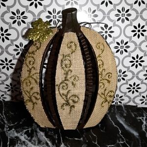 Metal burlap farmhouse primitive country fall deco